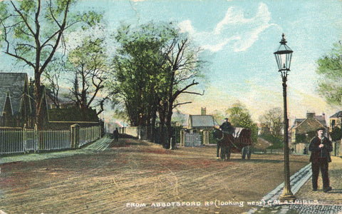 Old postcard titled From Abbotsford Road (looking west), Galashiels