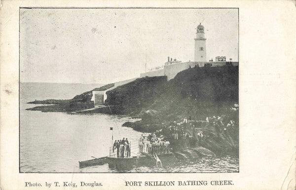 1904 postcard of Port Skillion Bathing Creek, Isle of Man