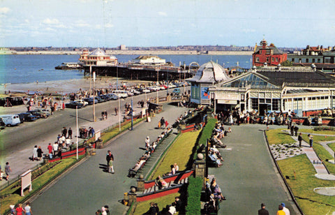 Old postcard of Promenade Gardens & Pier, New Brighton, Wirral