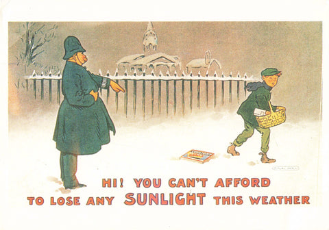 Modern size postcard advertising Sunlight Soap