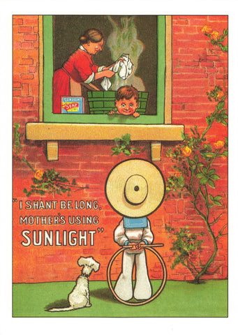 Modern size postcard advertising Sunlight Soap by Lever Brothers, Wirral