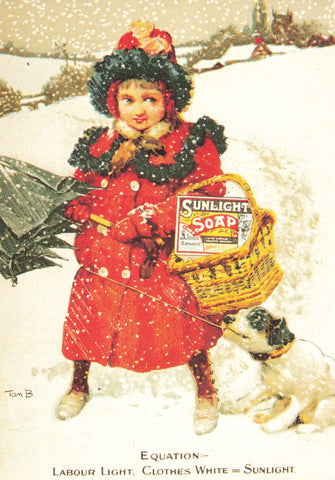 Modern size postcard advertising Sunlight Soap by Lever Brothers, Wirral, Cheshire