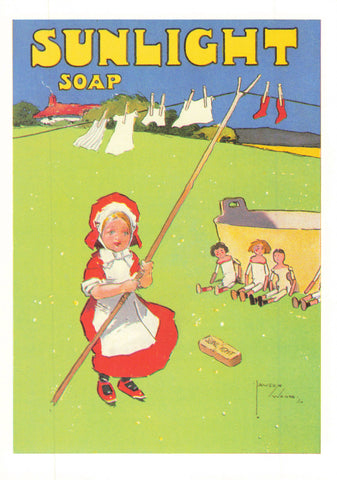 Modern size postcard advertising Sunlight Soap 
