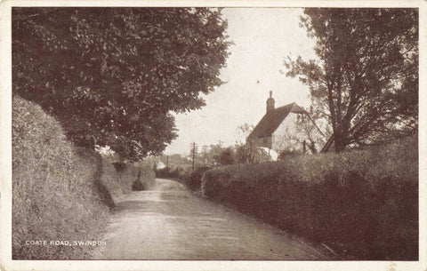 Old postcard of Coate Road, Swindon, in Wiltshire