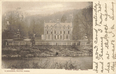  Very early 1900s postcard of Wilton Lodge, Hawick