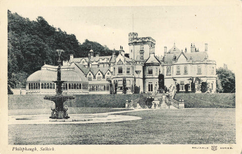 Pre 1918 postcard of Philiphaugh, Selkirk