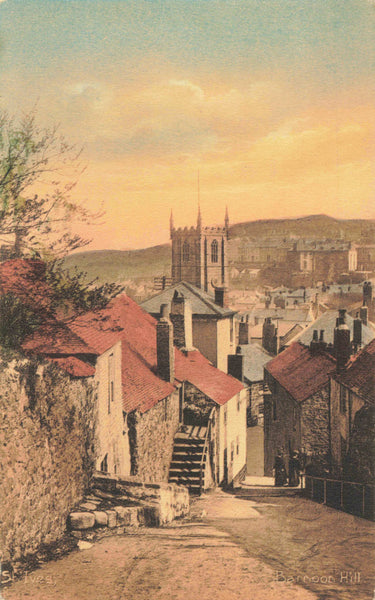 Old postcard of Barnoon Hill, St Ives, Cornwall