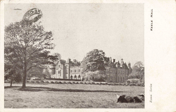 Old postcard of Keele Hall, Staffordshire, 1904