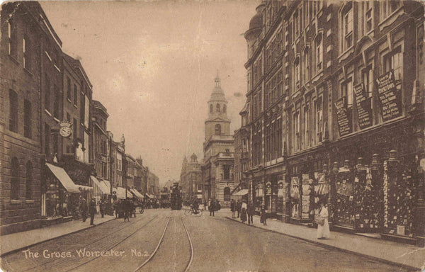 Old postcard of The Cross, Worcester