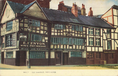 Vintage postcard of the Old Shambles, Manchester