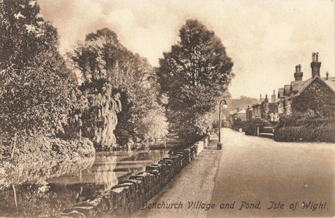 Old postcard of Bonchurch Village and Pond, Isle of Wight