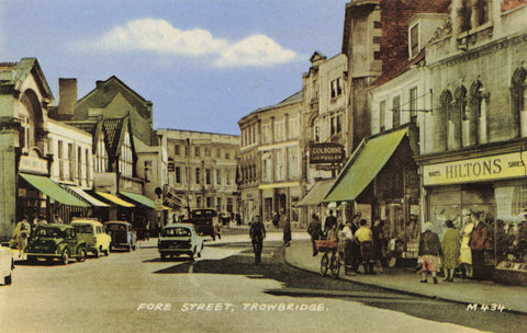 Old postcard of Fore Street, Trowbridge, Wiltshire