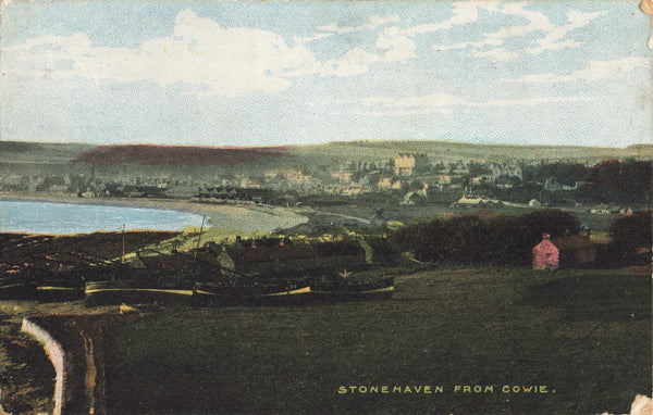 Old postcard off Stonehaven from Cowie, Aberdeenshire