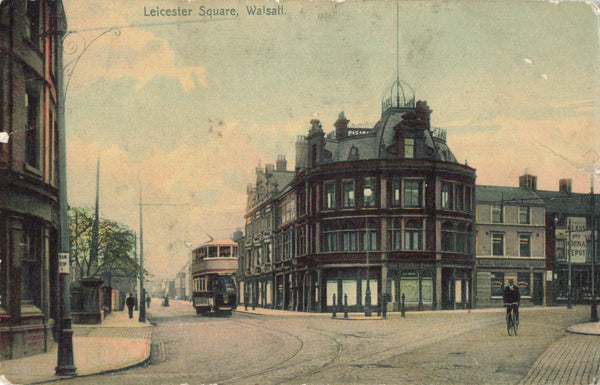 Old postcard of Leicester Square, Walsall