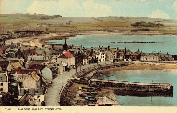 Old postcard of Stonehaven, General View