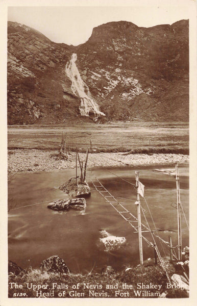 UPPER FALLS OF NEVIS & SHAKEY BRIDGE, GLEN NEVIS, FORT WILLIAM  POSTCARD