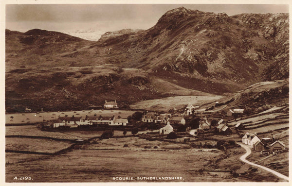 Old real&nbsp; photo postcard of Scourie, Sutherlandshire in Scotland