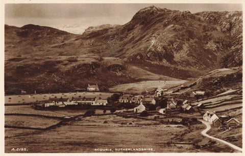 Old real&nbsp; photo postcard of Scourie, Sutherlandshire in Scotland