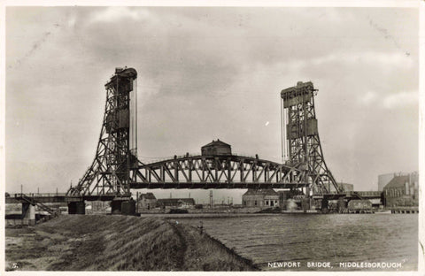 Real photo postcard of Newport Bridge, Middlesbrough