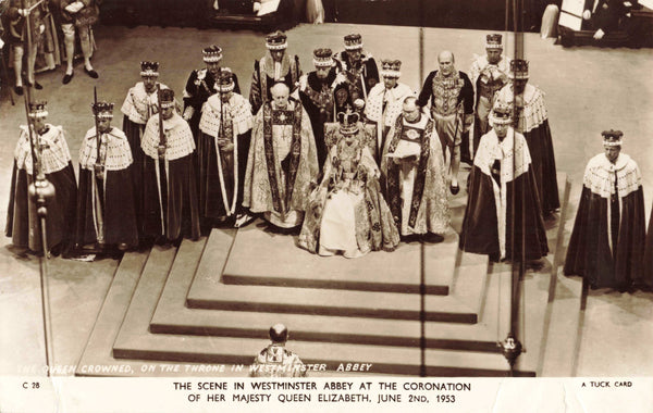 Real photo postcard of the Coronation of Queen Elizabeth II