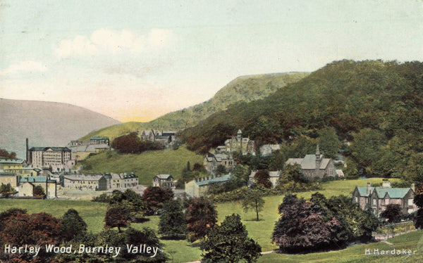 Old postcard of Harley Wood, Burnley Valley nr Todmorden