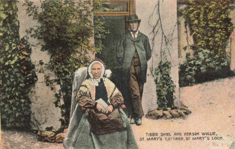 TIBBIE SHIELS & HER SON WULLIE, ST MARY'S COTTAGE, ST MARY'S LOCH