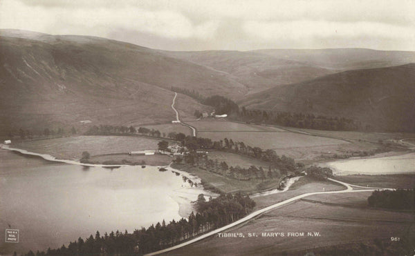 TIBBIE'S, ST MARY'S, FROM N.W. -OLD REAL PHOTO SELKIRKSHIRE POSTCARD (ref 4879/1/24)