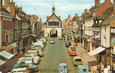 Old postcard of High Street, Bridgnorth Shropshire