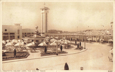 Old postcard of The Hamlyn Tower, Prestatyn Holiday Camp