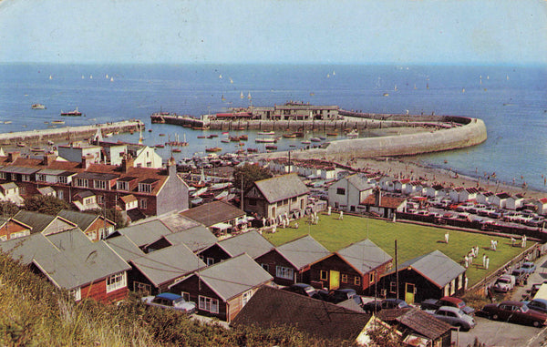 1960s postcard of The Cobb from Ware Cliff, Lyme Regis, Dorset