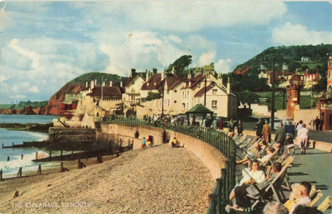 Old postcard of The Espanade, Sidmouth in Devon