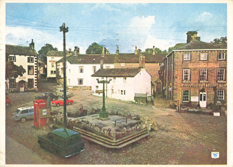 Old postcard of The Square, Grassington, Wharfedale, Yorkshire