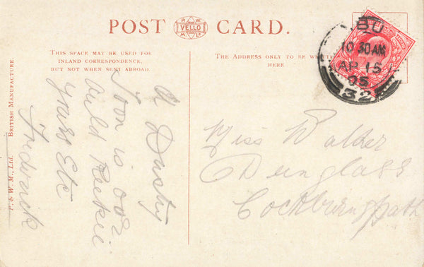 HOLYROOD PALACE, EDINBURGH, 1905 GLITTER POSTCARD (ref 4994/J/24)