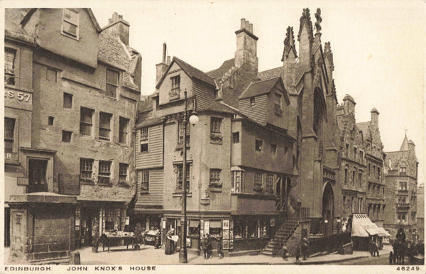 Old postcard of John Knox's House, Edinburgh