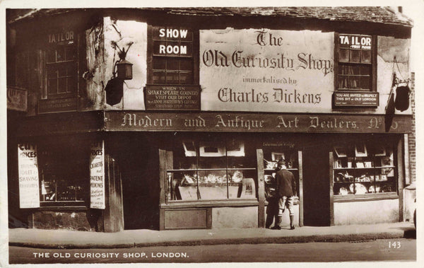 1930s real photo postcard of the Old Curiosity Shop, London