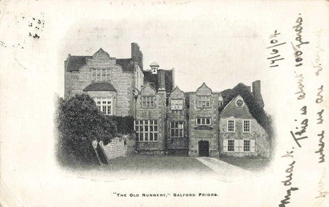 OLD NUNNERY, SALFORD PRIORS - 1904 WARWICKSHIRE POSTCARD (ref 5854/24)