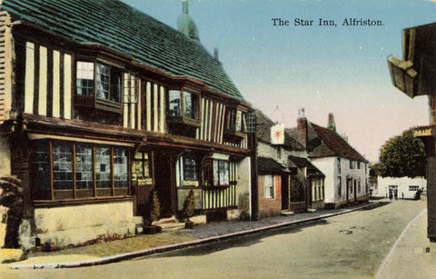 Old postcard of The Star Inn, Alfriston in Sussex