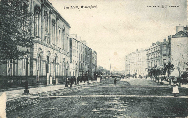 Old postcard of The Mall, Waterford in Ireland