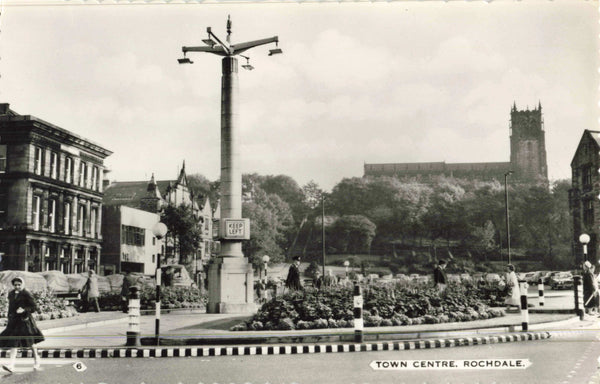 TOWN CENTRE, ROCHDALE, REAL PHOTO POSTCARD (ref 3132/D)