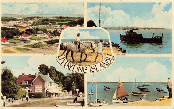 1961 multiview postcard of Hayling Island, Hampshire