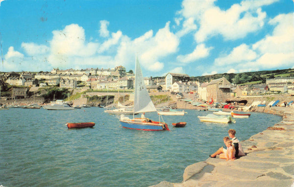 1960s postcard of the Jetty, New Quay in Cardiganshire, Wales