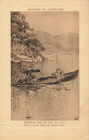 BOATING IN LAKELAND, 1923 POSTCARD (ref 2764/J/24)