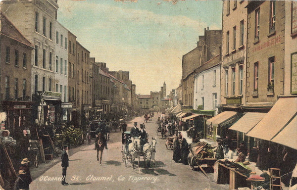 Old postcard of O'Connell Street, Clonmel, Co Tipperaray, Ireland