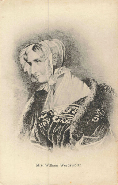 Old postcard of Mrs William Wordsworth