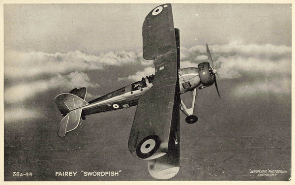 Fairey "Swordfish" old aviation postcard