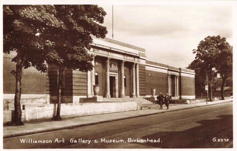 Old real photo postcard of Williamson Art Gallery &amp; Museum, Birkenhead, Wirral