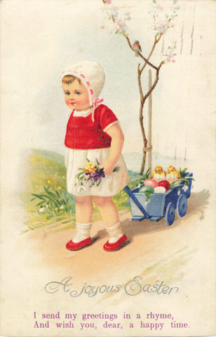 1930s Easter greetings postcard, pre WW2