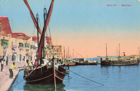 Old postcard of Malta Marina