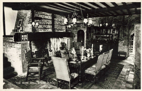 Old postcard of Main Hall, Brede Place, Sussex