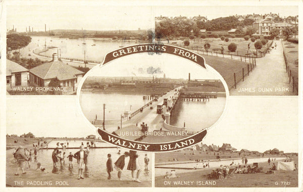 Old postcard of Walney Island, Barrow in Furness